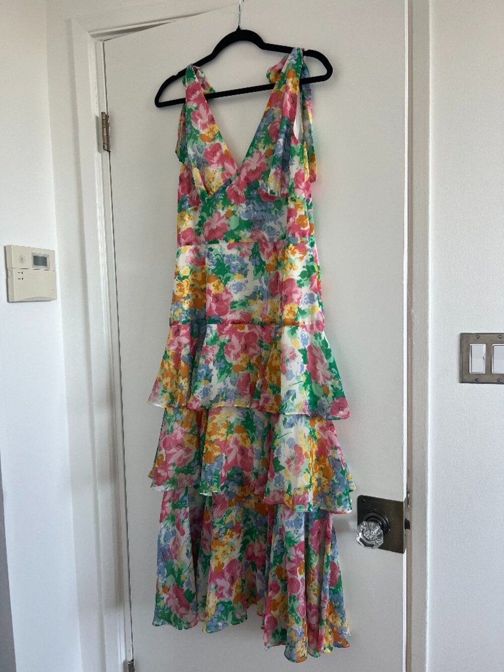 Wayf Floral Maxi Dress with Ruffle Bottom Size M